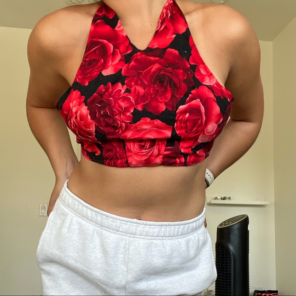 vintage printed halter top
